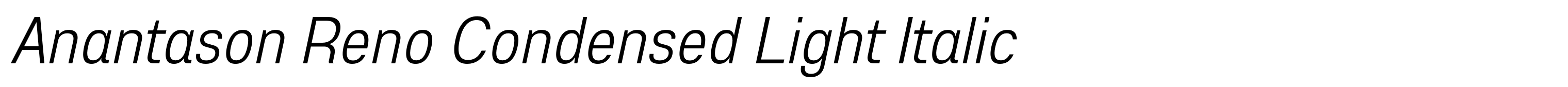 Anantason Reno Condensed Light Italic